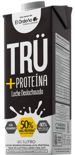 Cartón tetrapack de leche deslactosada con proteína en Ecuador