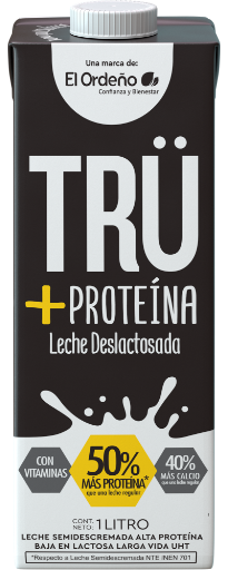 Cartón tetrapack de leche deslactosada con proteína en presentación de un litro, encuéntrala en Quito