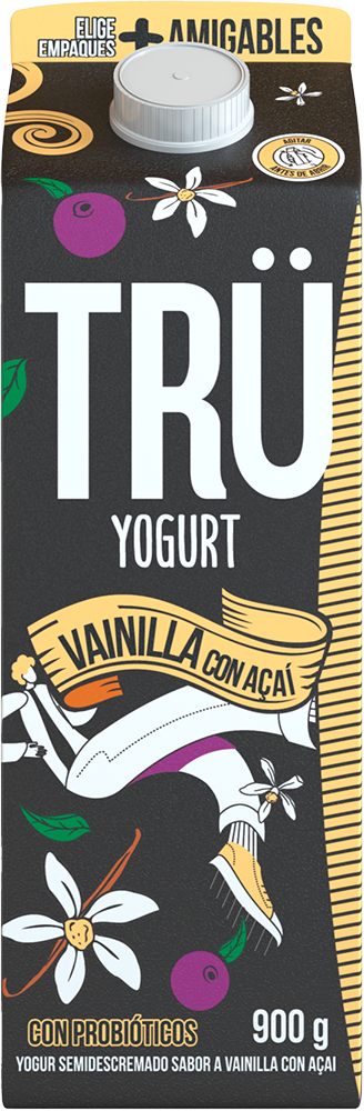 Yogurt semidescremado sabor a Vainilla con Acai de 900g alimento en Generación Trü